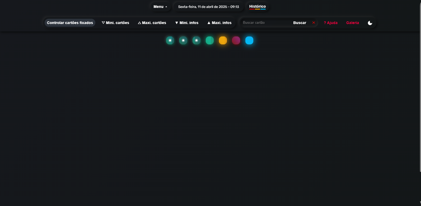 Menu do site em 10 de Abril de 2025